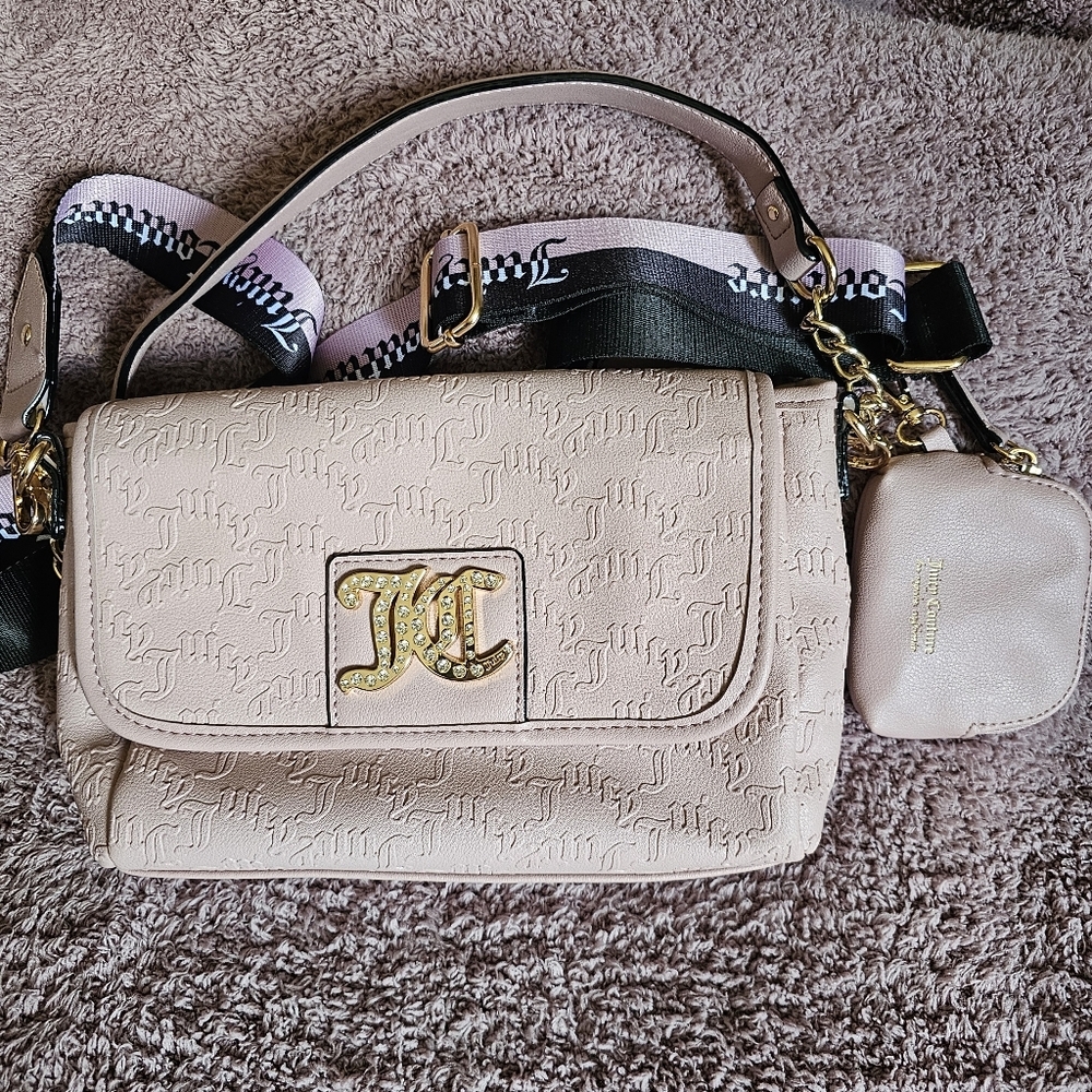 Juicy Couture Angel Charm City Pink Crossbody Shoulder Purse‎ w/ Matching Wallet